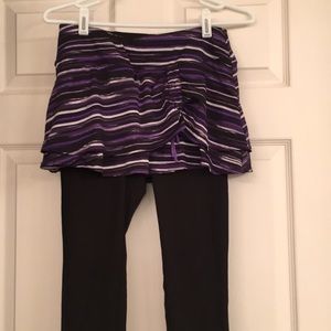 Legging with attached skort